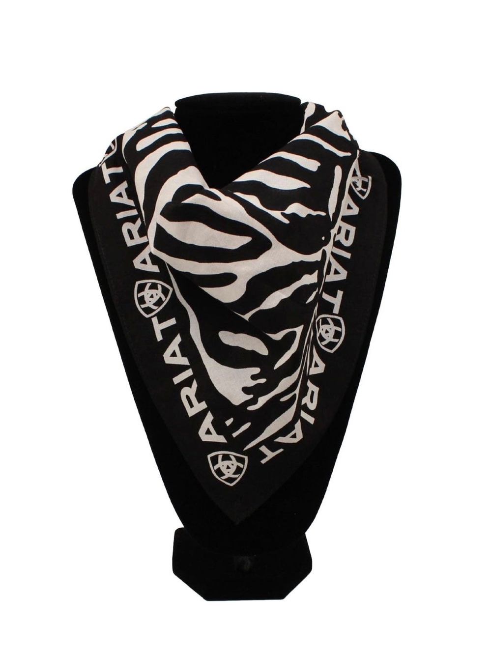 Ariat Black and White Zebra Logo Bandana Scarf